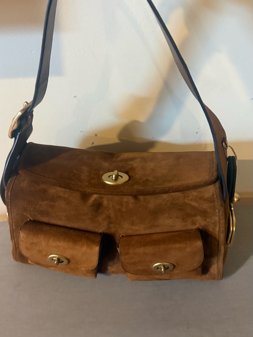 Coach Haversack Warm Brown Suede